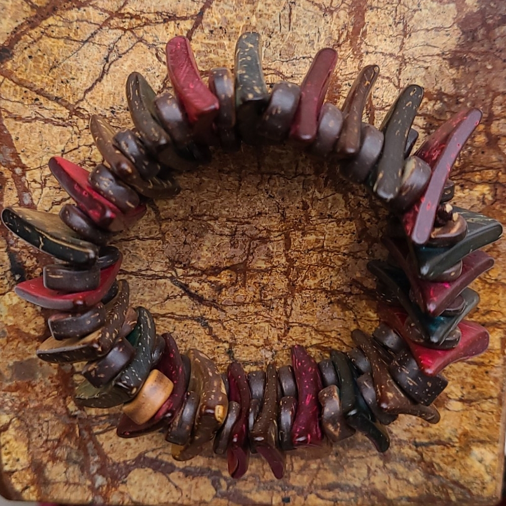 Natural coconut shell bracelet - Picture 6 of 7